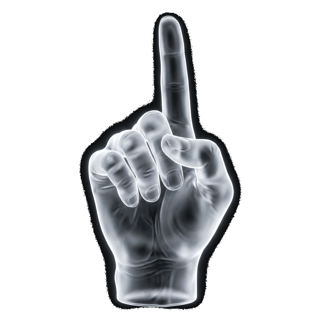 Glass Hand Pointing